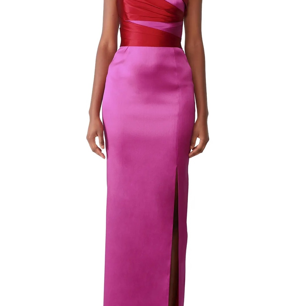 Marchesa Strapless Dress With Bow Detailing